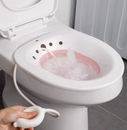 Bain de siège pliable avec douchette manuelle