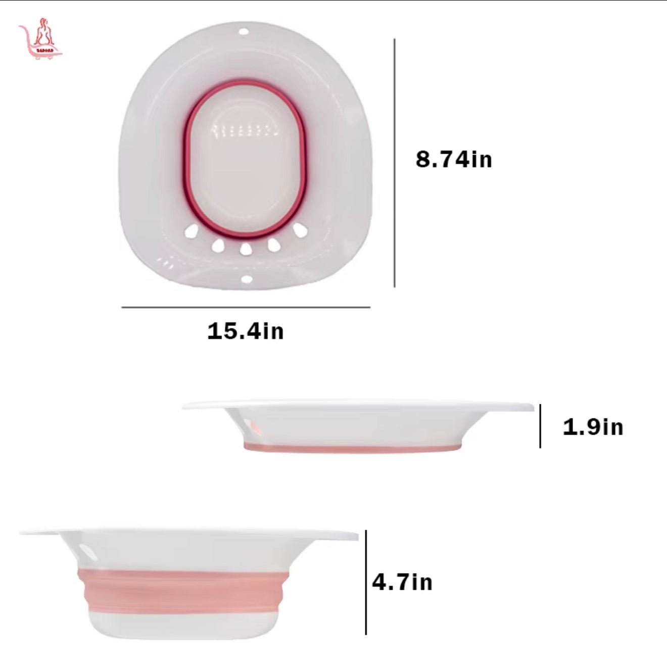 Bain de siège pliable avec douchette manuelle